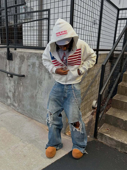 National Flag Color-Block Hoodie