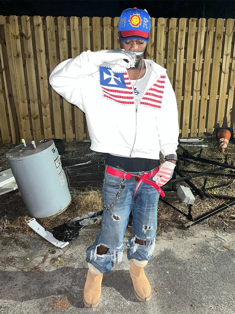 National Flag Color-Block Hoodie