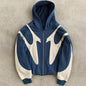 Retro Devil Print Zip-Up Hoodie