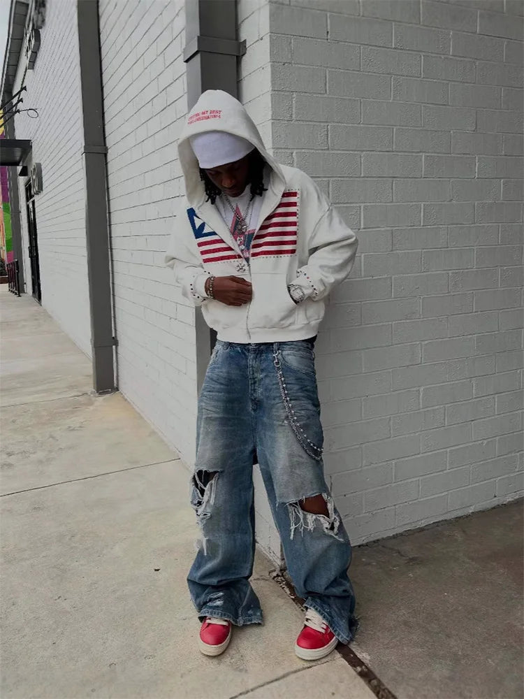 National Flag Color-Block Hoodie