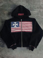 National Flag Color-Block Hoodie